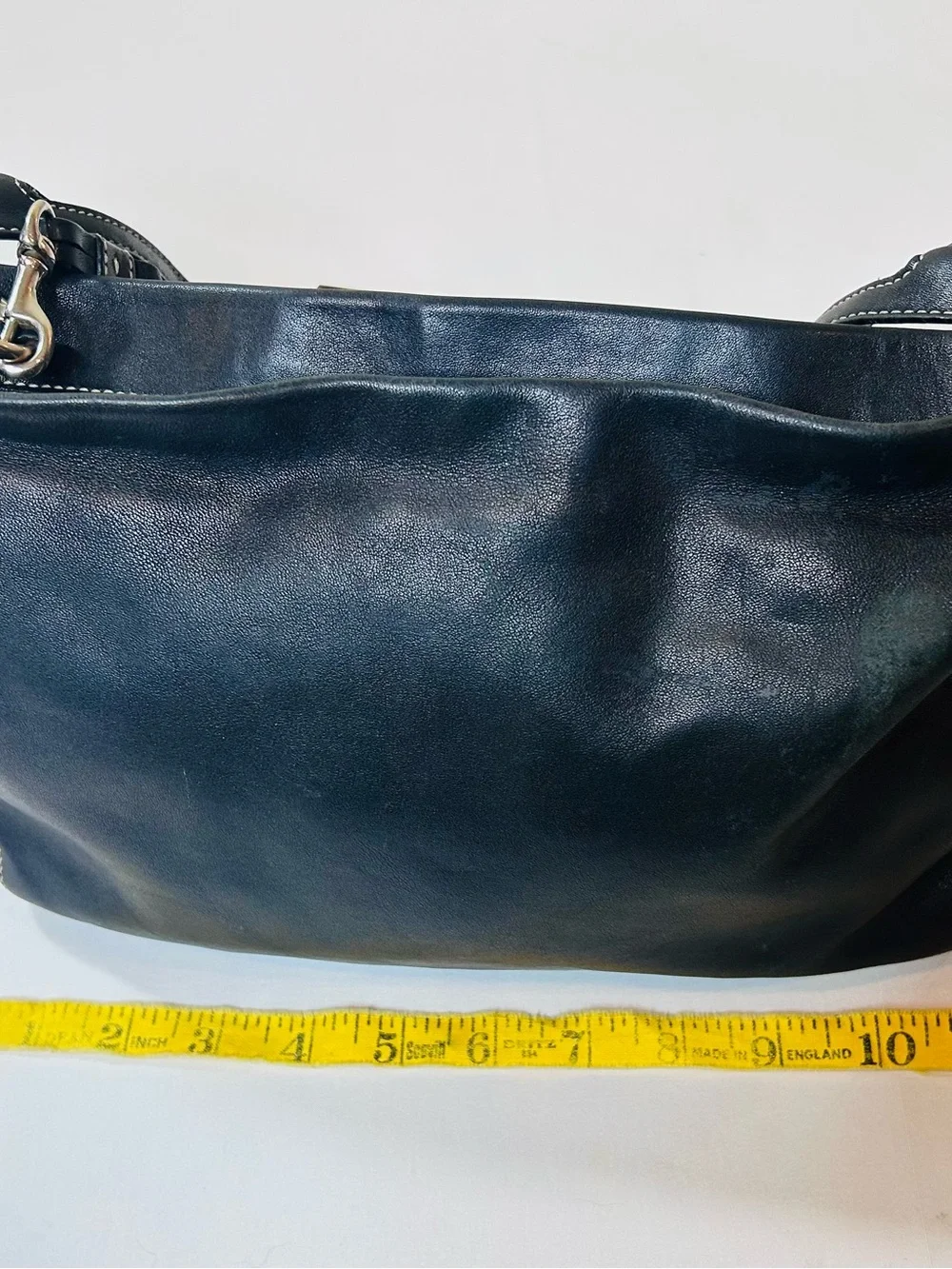Vintage COACH East West Legacy Shoulder Bag Black Leather Tassel Hangtag Purse